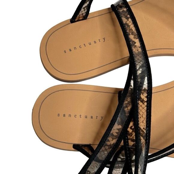 Sanctuary NWOT black snake print Nellie strappy sandals size 9 - Picture 12 of 13